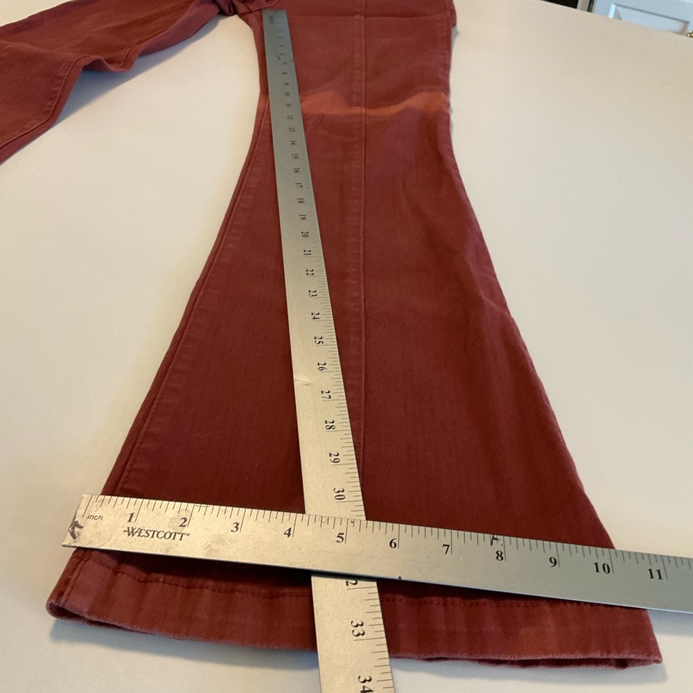 Forever 21 Highwaist Flare Leg Maroon Jeans Double Button Front Faded Spot Sz 26 - Picture 14 of 14